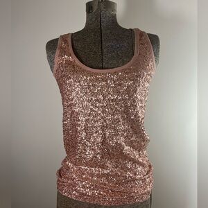 J.Crew pink sequined tank size XS